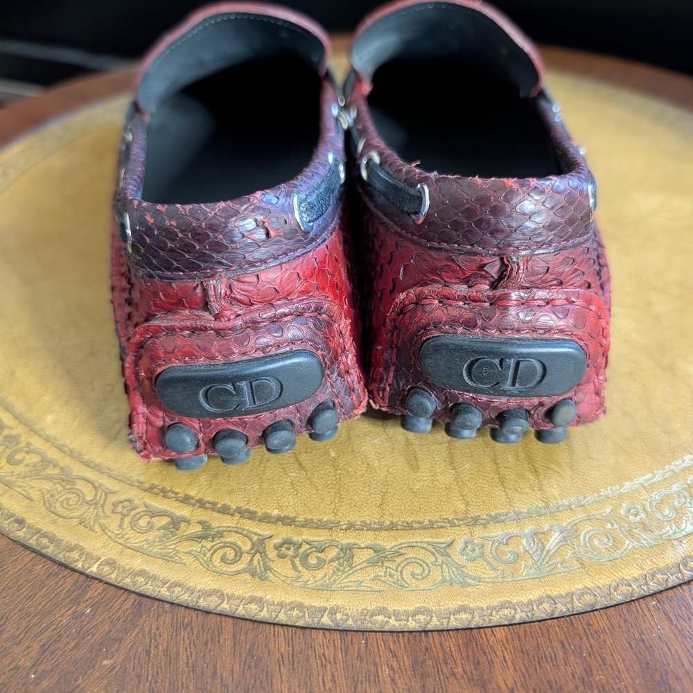 DIOR HOMME Genuine Python KVA Snakeskin Tassel Driving Loafers 41 / 8 - Picture 6 of 12